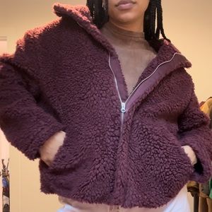 Pacsun Maroon Teddy Jacket